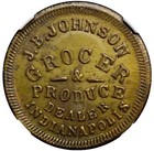  1863  Ngc Indianapolis In-460-i-1b  r-7  John B Johnson Civil War Token Grocer