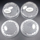Vintage 24  Lead Crystal Coasters Set Of 4 Bubble Design Stackable Made In Usa