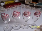 Vintage Falstaff Beer Stemmed Glasses  4 
