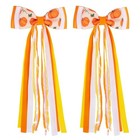 Halloween Hair Clips Fall Hair Bow With 7 1  Sequin Tail Streamers Pumpkin