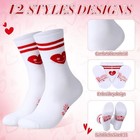 12 Pairs Galentines Day Socks Valentines Crew Socks Gifts For Women Besties 