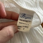 Vintage Toddler Girls Bryan White Striped Ruffle Pinafore 6 Dress Cover Button