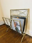 Vintage Gold Tone Mid Century Modern Record  Newspaper  Book Holder rack 