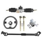 Go Kart Steering Wheel Assembly Tie Rod Gear Rack Pinion Shaft Set Atv Quad Cart