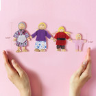 Wooden Doll House Family Of 8 Little Figures  Cute Dollhouse People For Girls To
