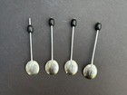 Stylish Set Of Four  4  Sterling Silver Demitasse Spoons 