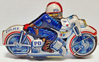 Vintage Japan Tin Friction 8   3 4 Inch Police Motorcycle