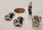 2 Blue Golf Bag Golf Clubs Silver 20mm  Floating Charm Cabochon Findings R710