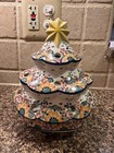 Boleslawiec Polish Pottery Christmas Tree Luminary Tea Light Candle 8 Inch
