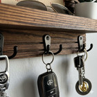 Wooden Wall Mounted 4-hook Key Holder Rack Entryway Organizer Mail Shelf Hanger