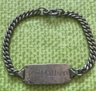 Vintage Wwii Sks S  Korff   Son Sterling Silver Id Bracelet Mattson 18   Grams