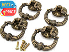 4 Pcs Vintage Antique Brass Ring Pull Handles For Drawer Cabinet Dresser Wardrob