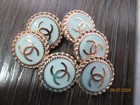Chanel 6 Buttons  16mm  Gold Tone  Blue   This Is For 6