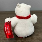 Coca Cola Polar Bear Bean Bag Plush Red Scarf Holding Bottle New With Tag