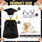 3 Pcs Graduation Hat Fancy Dress Up Halloween Pet Dog Cat Costume 2 Colors