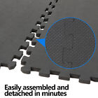 18 Pieces Puzzle Exercise Floor Mats Workout Gym Equipment Mat Black 24    24  