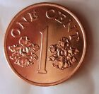 1995 Singapore Cent - Au unc - From Original Bank Roll - Free Ship - Eee