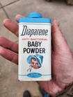 Vintage Diaparene Anti-bacterial Baby Powder Tin Litho Talc Talcum Can Medicine