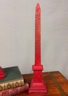 Pair Of Vintage Composite Oxblood Red Model Lateran Obelisks
