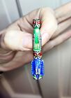 Vintage Northwest Coast Tribal Totem Pole Pin Enamel Sterling Silver