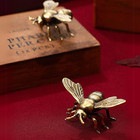Vintage Style Brass Bee Statue 2pcs Animal Figurines Bumblebee Toys Home Decor