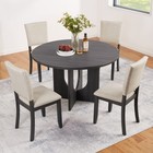 Modern 5-piece Dining Set - Round Table   4 Upholstered Chairs For Living Room