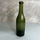 Antique Olive Green Thick Glass Bottle Victorian