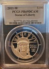 2011-w  100 Statue Of Liberty Pcgs Pr69 Platinum Eagle Proof W  Ogp 