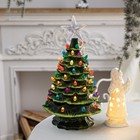 15    38cm Pre-lit Ceramic Christmas Tree Hand-painted Tabletop With Lights