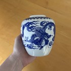 Blue   White Chinese Dragon Porcelain Vase jar  Ownership History Not Available