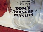 Vintage Counter Top Eat Tom s Toasted Peanuts Glass Jar 5 Cents Embossed Lid