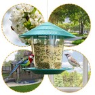 Round Hanging Bird Feeder Squirrel Proof 1000ml Large Auto-dispense Seed Green