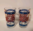 Two Vintage Pepsi Cola Glasses 1970 s Tiffany Style 12 Oz