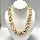 12mm Gold Plated Rope Chain Necklace Chunky Hip Hop Men Women Party Jewelry