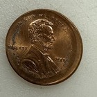 2001 Broad Struck Off Center Lincoln Memorial Cent Penny    Bu Mint Error  32