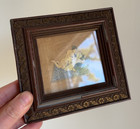 Antique 19thc Persian Mughal Karma Sutra Handpainted Miniature Nude Carved Frame