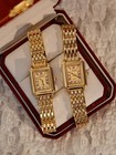 Gold Vintage Style Women   s Square Watch