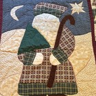Quilted Christmas Wall Hanging Santa Claus Folk Art Primitive Quilt