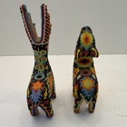 Set 7  Huichol Carved Wood Beaded Deer Vintage Wix  rika Folk Art Nayarit Mexico