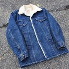 Vintage Levi s Red Tab 71608  0216 Denim Sherpa Lined Trucker Jacket Size 38 L