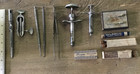 Assortment Of Antique Dental Insruments syringes  Needles  Novacaine Tube  Drill