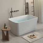 49  Freestanding Bathtub With Integrated Seat  Acrylic Stand Alone Soaking Tub
