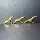 Vintage Brass Seagull Wall Hanging Set 3 Mid Century Modern Mcm Coastal Decor