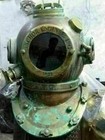 Old Look Boston Diving Scuba Sca Divers Us Navy Mark V Marine Anchor Helmet 18 