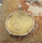 Gold Coin Authentic Ancient Byzantine 1059-1067 Christ Portrait 14k Gold Pendant
