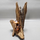 Vintage Driftwood Wood Mushroom Sculpture Handmade Retro Decor