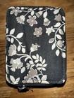 Vera Bradley Chandelier Noir Black White  Zip Travel Pill Case Organizer Box