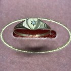 J M 10k Gold Diamond Baby Heart Signet Ring Size 1 25 0 05g 1960s    W box
