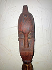 Vintage Primitive Hand Carved Wood African Sculpture Tribal Woman 24  Tall