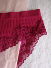 New Victoria   s Secret Plum Red Lace Trim Bikini Panties